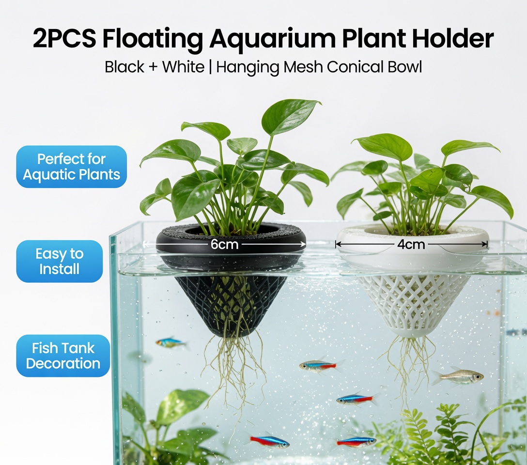 قطعتان من حامل النباتات العائم - مراجعة Aquarium Plants Live وسعره